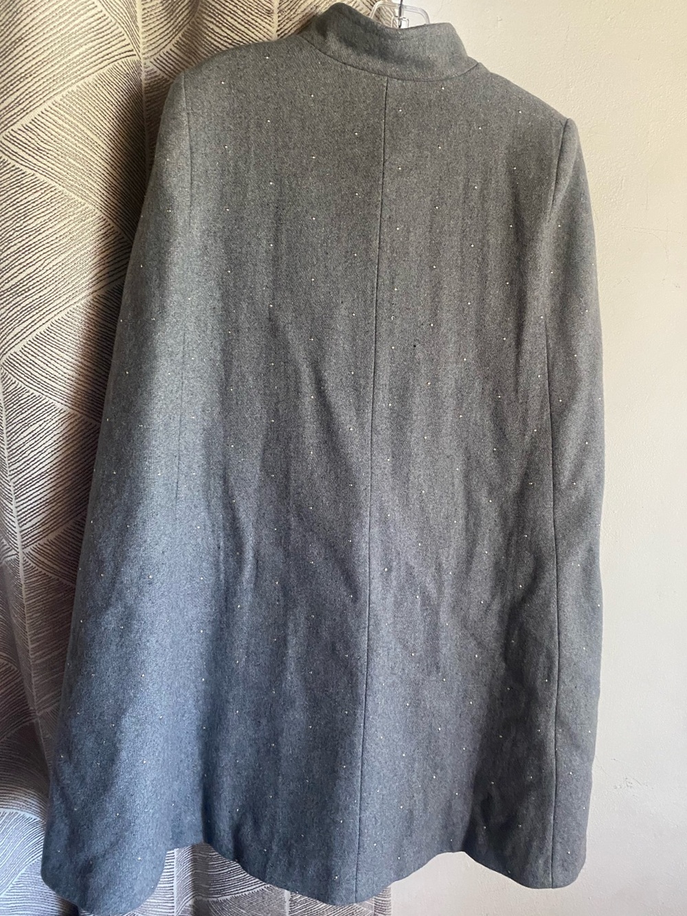 Stella Mccartney Wool Cape Coat Gray Women’s Gold Stud Sz Médium - Picture 3 of 13